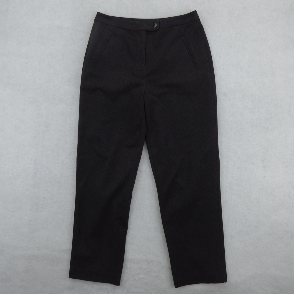 Talbots Pants Womens 6 Petite Gray Stretch Twill Straight Leg Dress Work Office